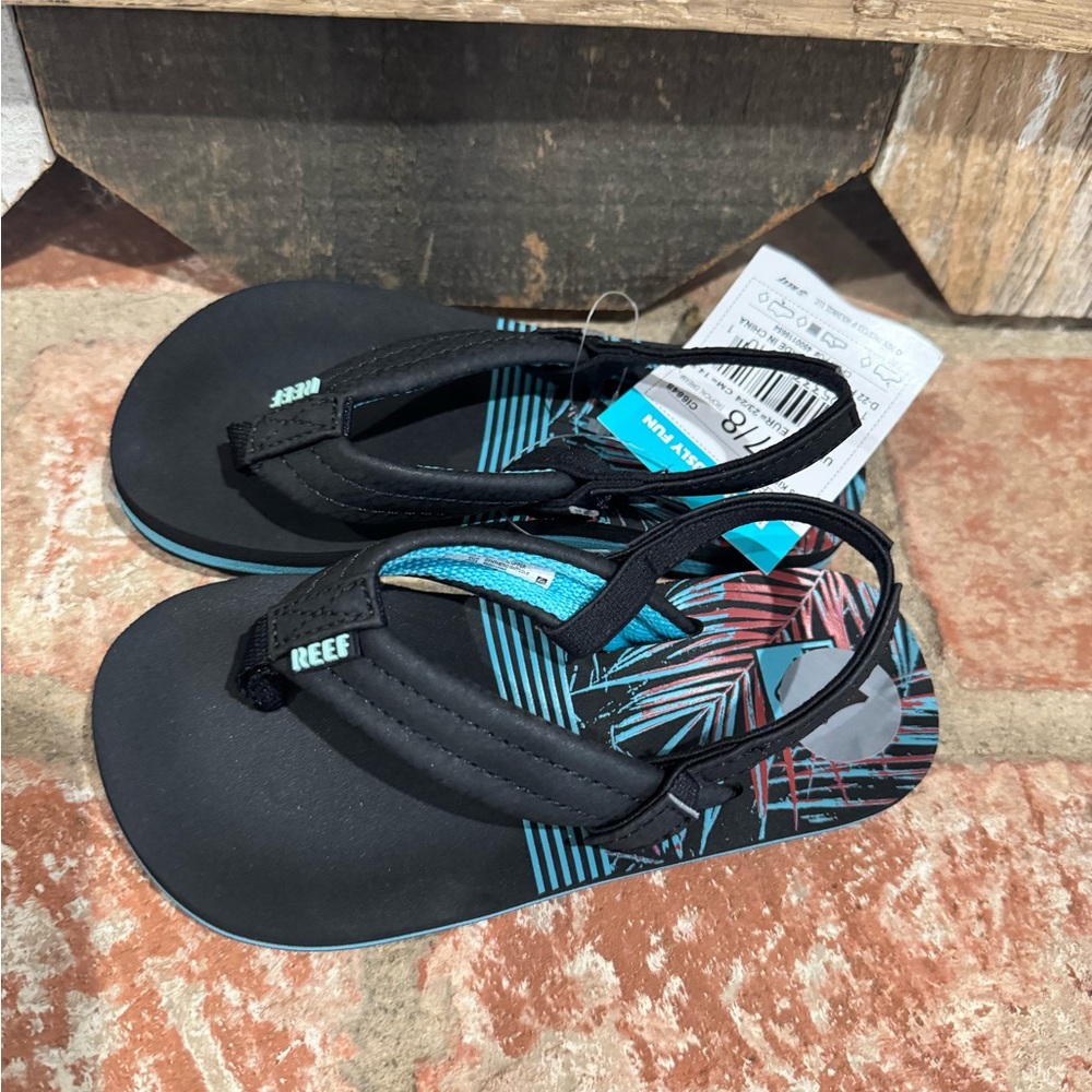 Reef Black and Turquoise Flip Flops